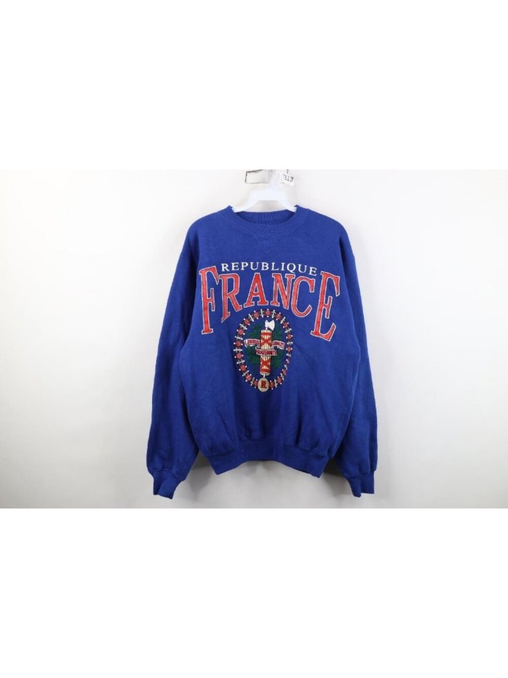 Vintage 90s Streetwear Mens Small Faded Republique France Crewneck Sweatshirt